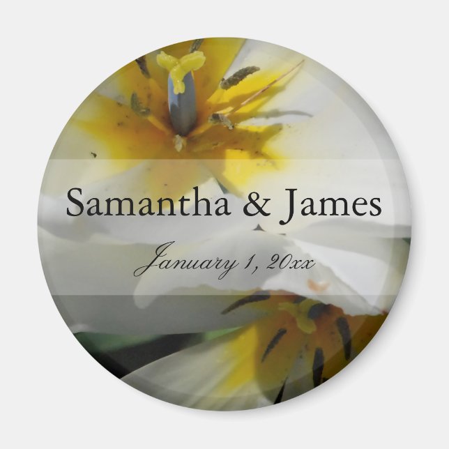 Imã Casamento Pessoal de dentro White Lily (Frente)