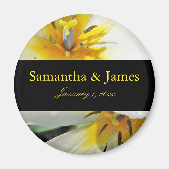 Imã Casamento Pessoal de dentro White Lily (Frente)