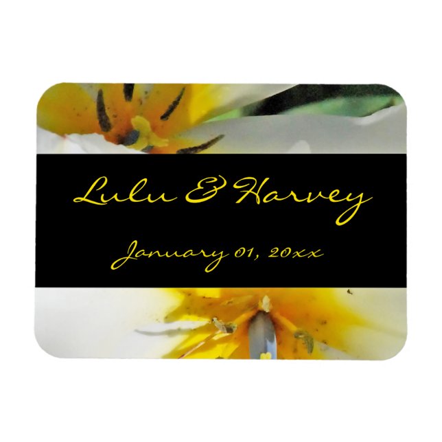 Ímã Casamento Pessoal de dentro White Lily (Horizontal)