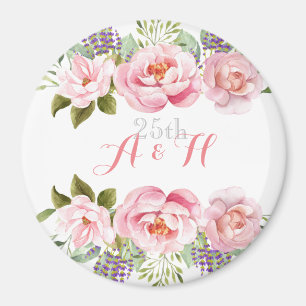 Imã Casamento por 25, cor-de-rosa, da sola flórica, co