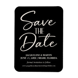 Ímã Casamento Preto Branco Letra Cursiva Site
