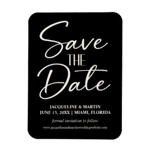 Ímã Casamento Preto Branco Letra Cursiva Site