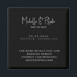 Imã Casamento preto simples e elegante Salve a data<br><div class="desc">Imã salve a data de Nomes de Script Moderno de Fontes Preto Simples e Delgado. Casamento.</div>