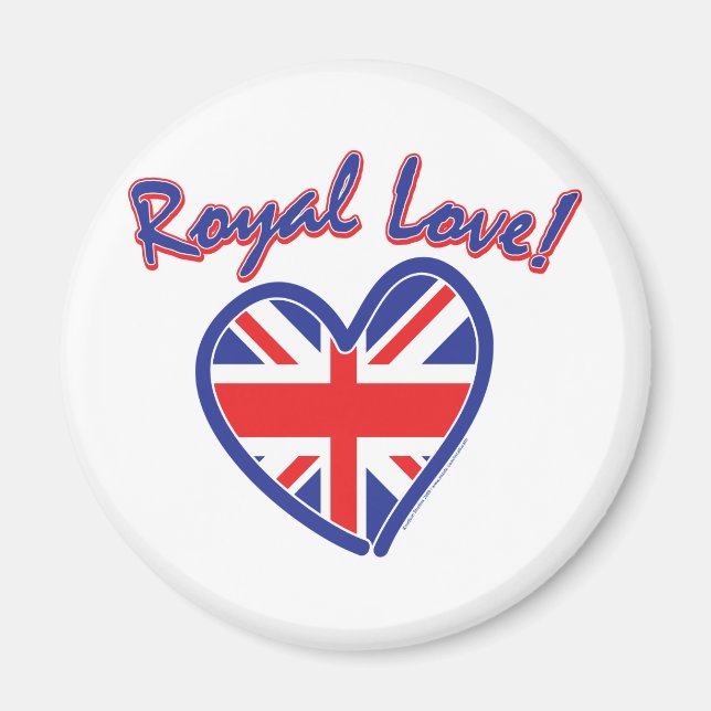 Imã Casamento Real, Amor Real, Union Jack Heart (Frente)
