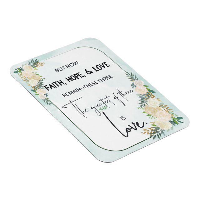 Ímã Casamento Religioso Aniversário Fé Esperança Amor (Lado Direito)