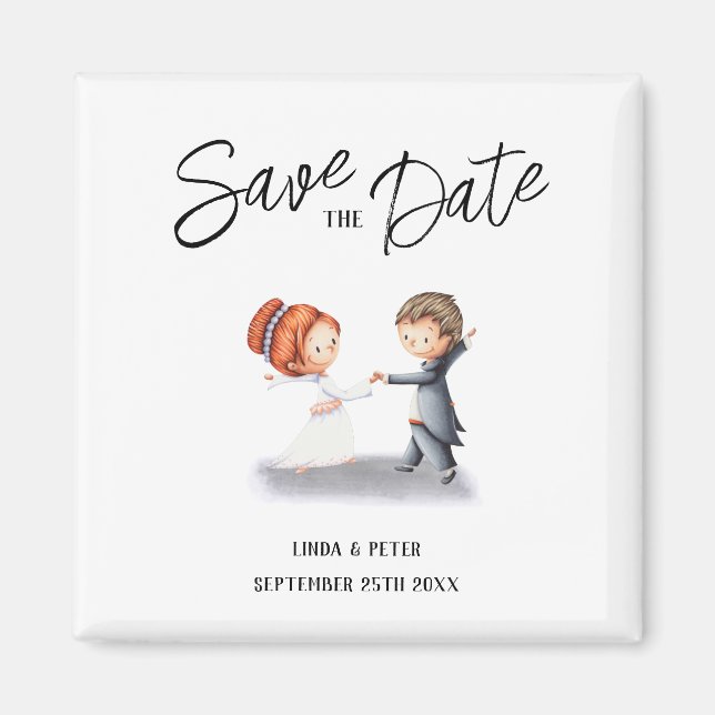 Imã Casamento Romântico Dançante Único e Bonito Casal (Frente)