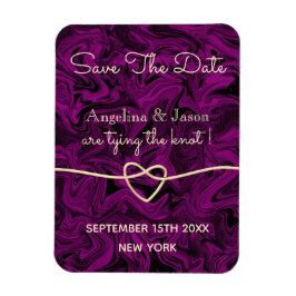 Ímã Casamento Roxo Simples Salvar O Convite De Data