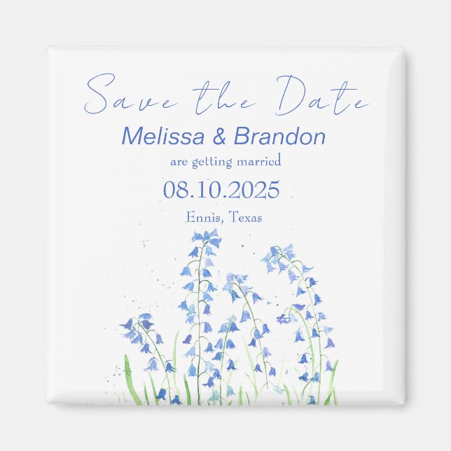 Imã Casamento Russo Primavera Azul Floral Azul (Frente)