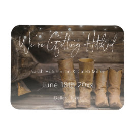 Ímã Casamento Rustic Cowboy Ranch Salva a Data