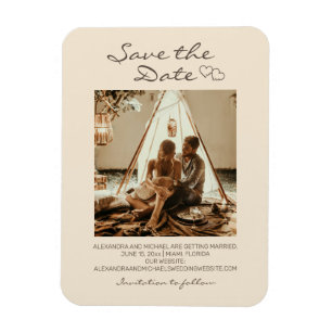 Ímã Casamento Rústico Boho Corações