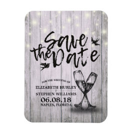 Ímã Casamento Salva Data Vidros De Champanhe Luz De Ma