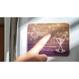 Ímã Casamento Salva Data Vidros De Champanhe Luz De Ma