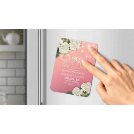 Ímã Casamento Salvar A Data Hydrangea Flowers Rosa cla