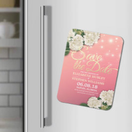Ímã Casamento Salvar A Data Hydrangea Flowers Rosa cla