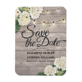 Ímã Casamento Salvar a data Hydrangea String Luz de ma