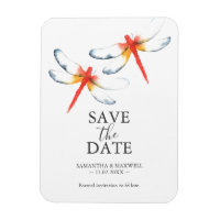 Casamento Salve A Data Magnets Red Dragonfly
