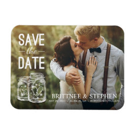 Ímã Casamento Salve A Data Mason Jar Light Fotografia