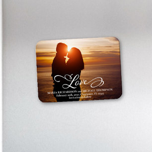 Ímã Casamento Salve a Foto do Script Date Love