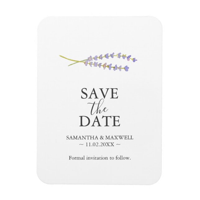 Ímã Casamento Salve A Lavanda Data Magnets (Vertical)