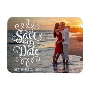 Ímã Casamento Salve Nossa Data   Rascunho Ornate Manus