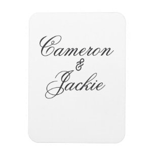 Ímã Casamento simples e elegante casal nome caligrafia