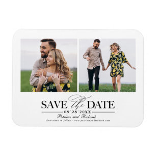 Ímã Casamento Simples e Elegante Salvar a Data 2 Foto