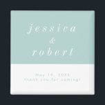 Imã Casamento Simples e Minimalista de Pastel Airy<br><div class="desc">Um imã simples e minimalista de referência de casamento com o pastel e o tema branco. Perfeito,  dê sempre para o seu casamento.</div>