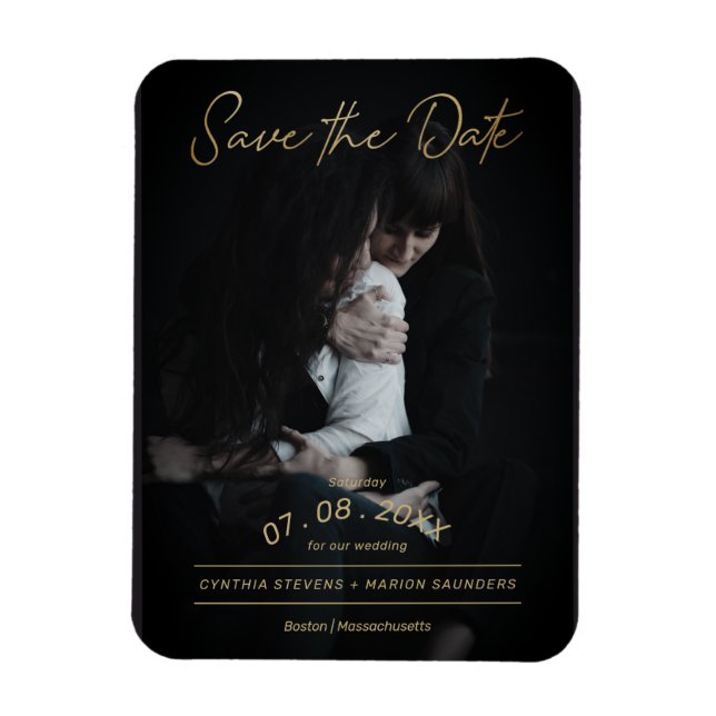 Ímã Casamento sofisticado de LGTB Foto de Script de Ou (Vertical)