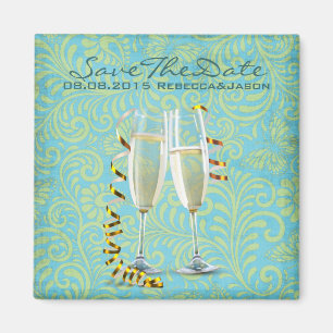 Imã casamento tema damasco do ouro da cerceta das