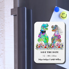 Ímã Casamento Tema Dinossauro Engraçado Salve a Data