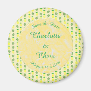 Imã Casamento tropical de Verão, abacaxi e folhas de 