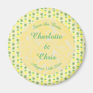 Imã Casamento Tropical de Verão, Abacaxi e Folhas de P