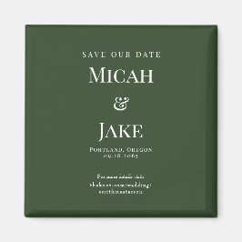 Imã Casamento Verde e Branco da Floresta Simples Salve