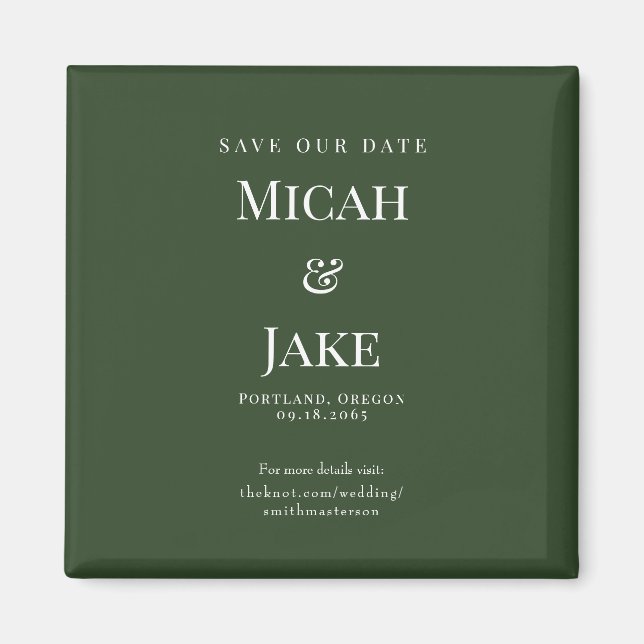 Imã Casamento Verde e Branco da Floresta Simples Salve (Frente)