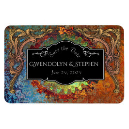 Ímã Casamento vintage Steampunk "Salvar a data"