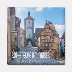 Imã Casas coloridas em Rothenburg, Alemanha