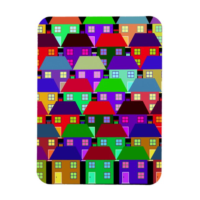 ÍMÃ CASAS COMUNIDADE LAR COLORIDO (Vertical)