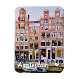 Ímã Casas de Amsterdã - imã de geladeira por Velvet Es
