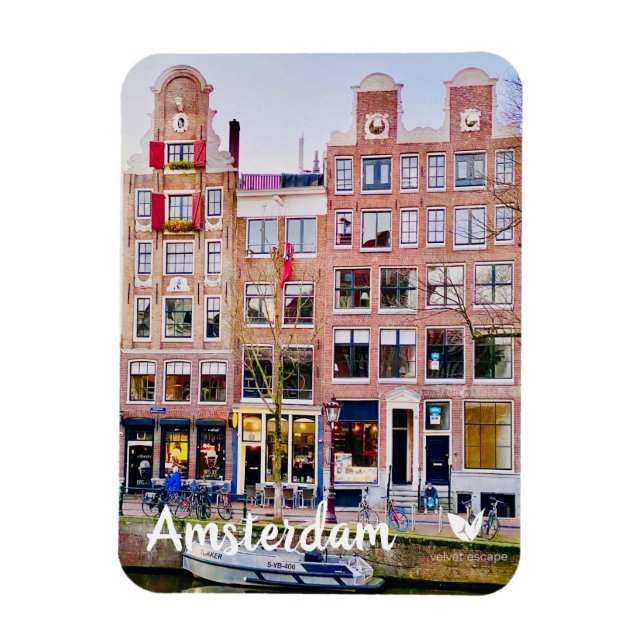 Ímã Casas de Amsterdã - imã de geladeira por Velvet Es (Vertical)