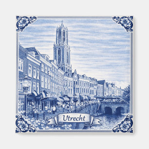 Imã casas de canal de Utrecht ímã estilo Delft Blue