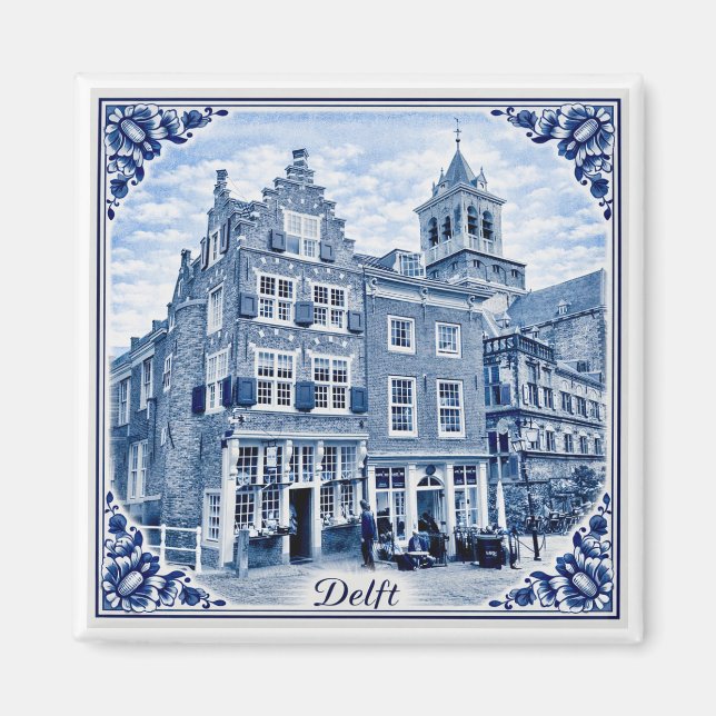 Imã Casas de Delft ímãs estilo Delft Blue (Frente)