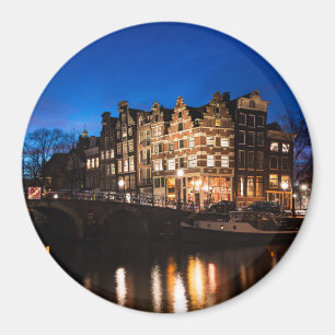 Imã Casas do canal de Amsterdão na noite