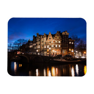 Ímã Casas do canal de Amsterdão na noite