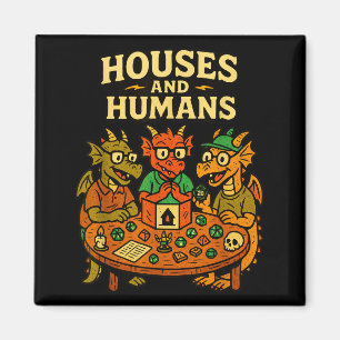 Imã Casas E Humanos Divertido Geek Rpg Nerd Jogadores