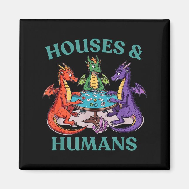Imã Casas E Humanos Dragão Jogo De Rpg De Mesa Fantasi (Frente)