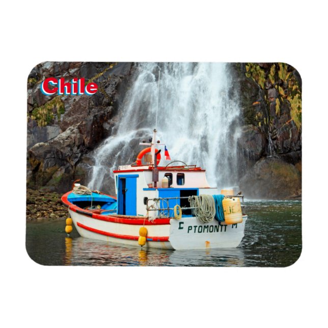 Ímã Cascata e barco, Chile (Horizontal)