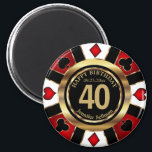 Imã Casino Chip Las Vegas Aniversário - Magnet Vermelh<br><div class="desc">📌 POR FAVOR LEIA!! Aniversário do Pôquer de Las Vegas no Bonito Vermelho e no Faux Dourada Design Magnet. Este design funciona bem para qualquer aniversário como aniversário de 21 anos, 30, 40º, 50º, 60º, 70... Faça-o em qualquer idade que quiser. ✔ Nota: Nem todas as áreas de modelo precisam...</div>