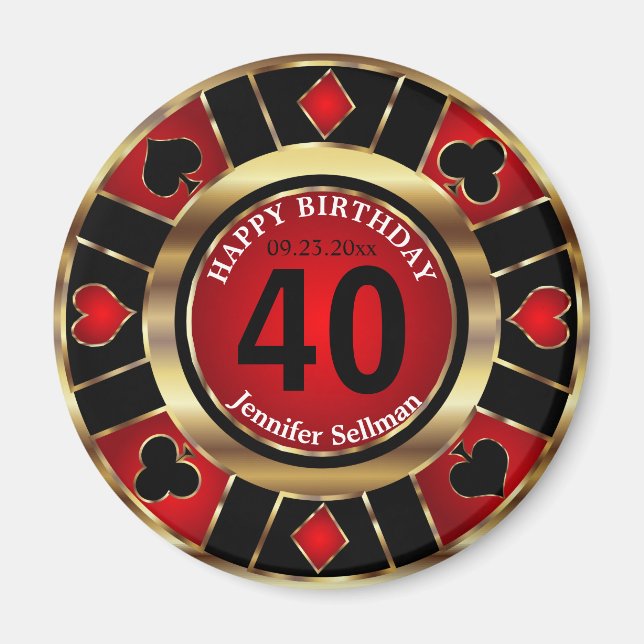 Imã Casino Chip Las Vegas Birthday (Frente)