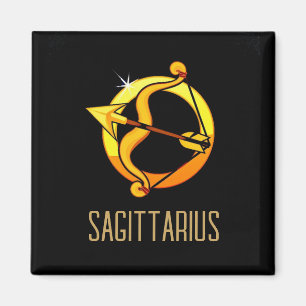 Imã Castanho e ouro Sagittarius, sinal de zodíaco pret