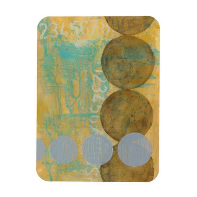 Ímã Castanho Escuro e Círculos de Cinza com Números (Vertical)